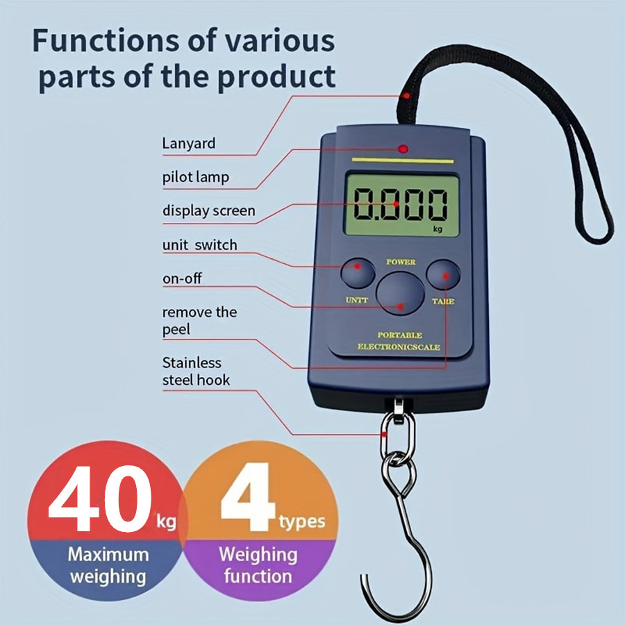 Fishing Equipment For Beginners - 40kg Multifunctional Mini Electronic Digital Portable