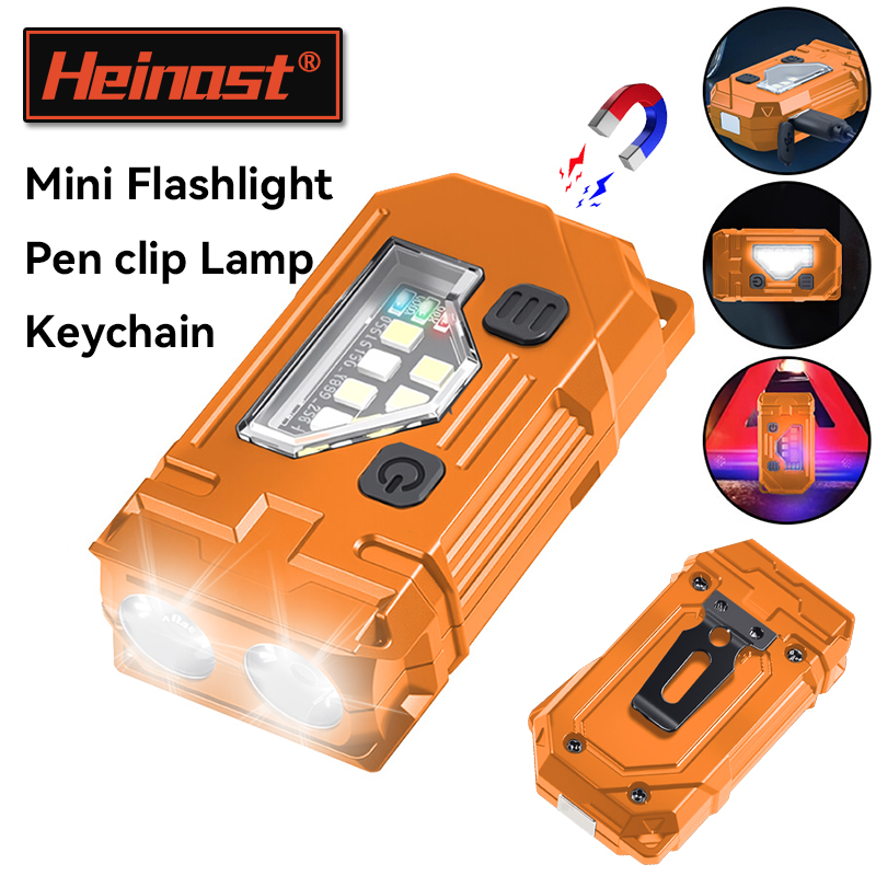 Fishing Headlamp - Mini Keychain EDC Flashlight Rechargeable Magnetic