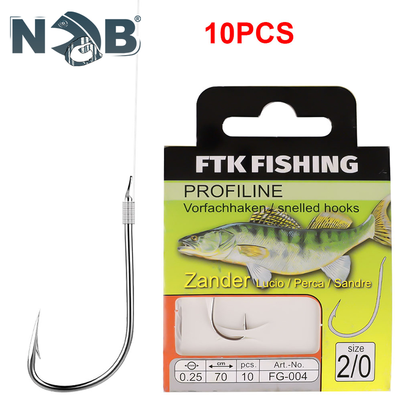 Snell Fishing Rig - FTK 10PCS/pack 70cm Pre-Tied Fishing Hooks