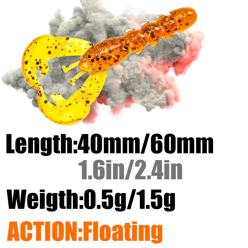 PEAK Floating Craws Lures 40mm - огляд і ціна Soft Plastic Lure