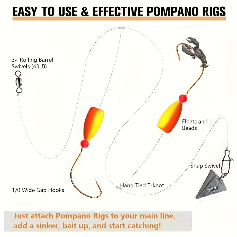3pcs Pompano Rigs Surf Fishing - огляд і ціна Snell Fishing Rig