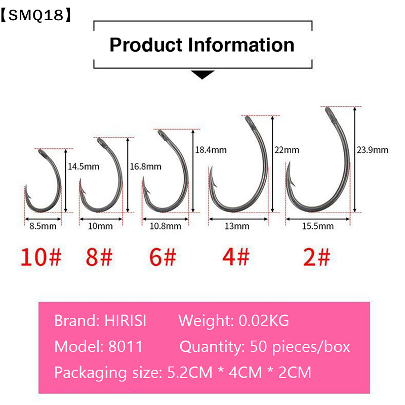 Hirisi 50pcs Boxed  Hooks Barb - огляд і ціна Tackle Box