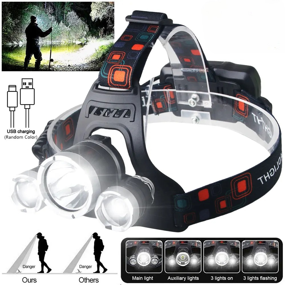 High Power LED Headlamp 18650  - огляд і ціна Fishing Headlamp